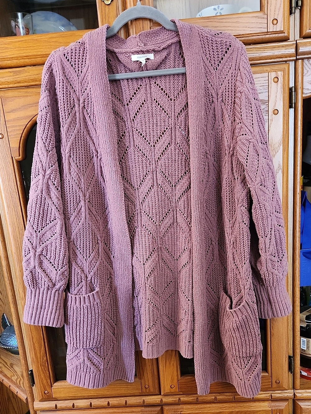 Maurices Open-Front Knit Cardigan - Mauve
